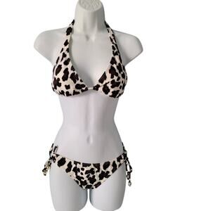 Vintage Y2k Guess Leopard Print Sexy Bikini 2pc SM ASO Paris Hilton